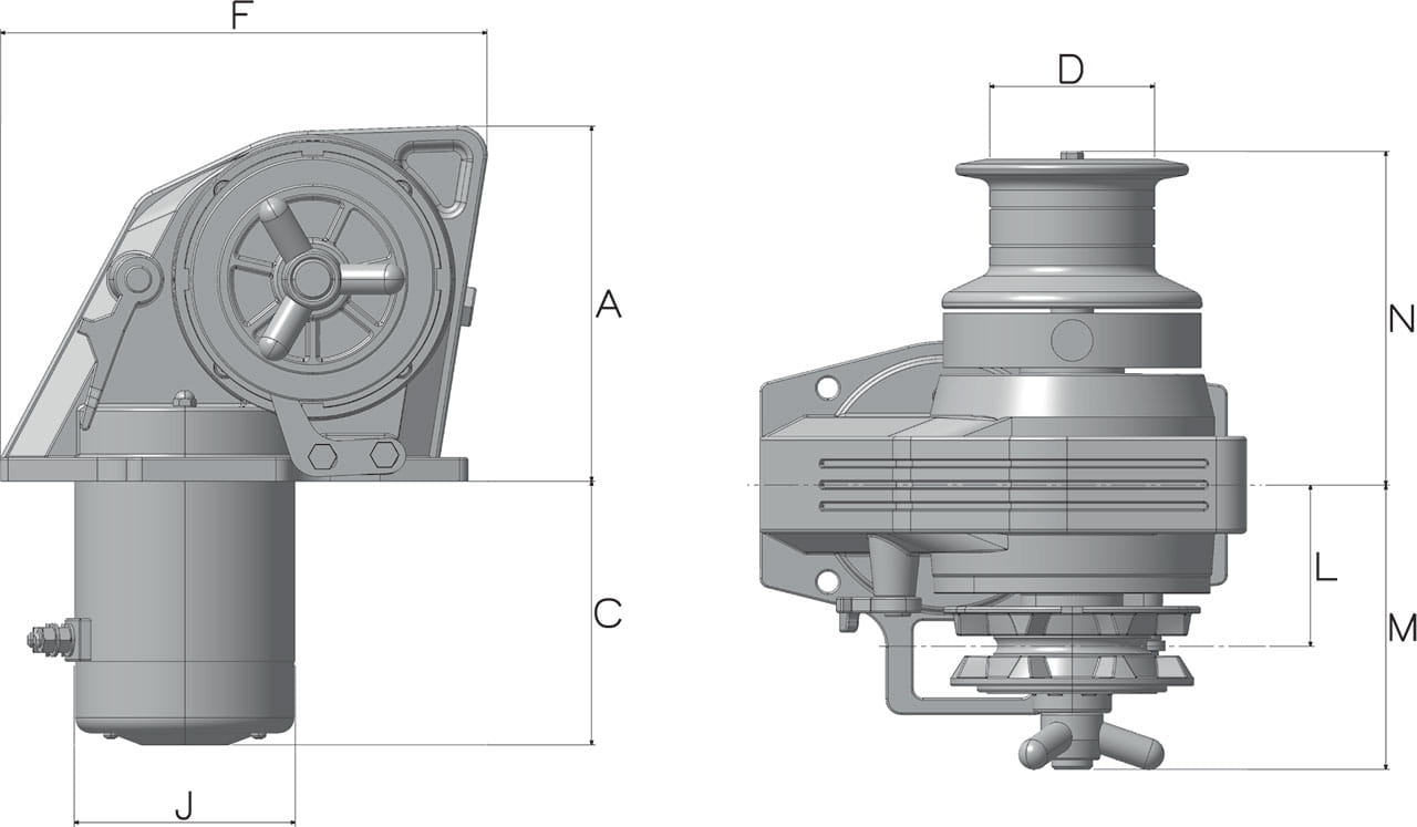 Winda kotwiczna "KOBRA" – 1000 W / 12-24 V - obrazek 2